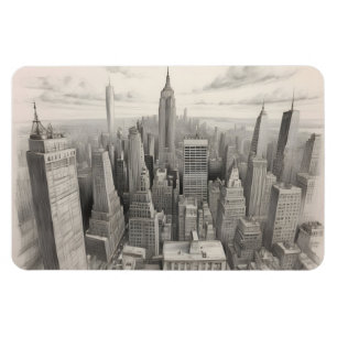 New York waterverf kunst Magneet