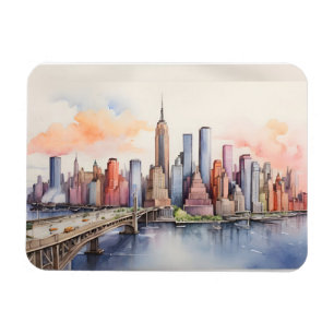 New York waterverf kunst Magneet