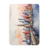New York waterverf kunst Magneet (Verticaal)