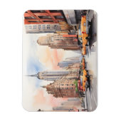 New York waterverf kunst Magneet (Verticaal)