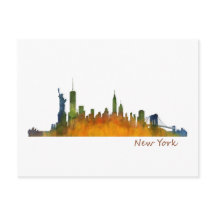 New York waterverf Skyline