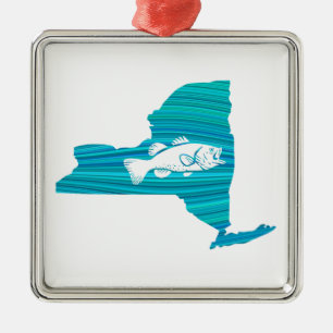 New York Wave Gevist Metalen Ornament