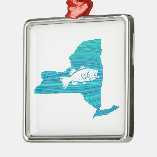New York Wave Gevist Metalen Ornament (Links)