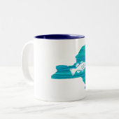 New York Wave Gevist Tweekleurige Koffiemok (Voorkant links)