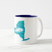 New York Wave Gevist Tweekleurige Koffiemok (Voorkant rechts)