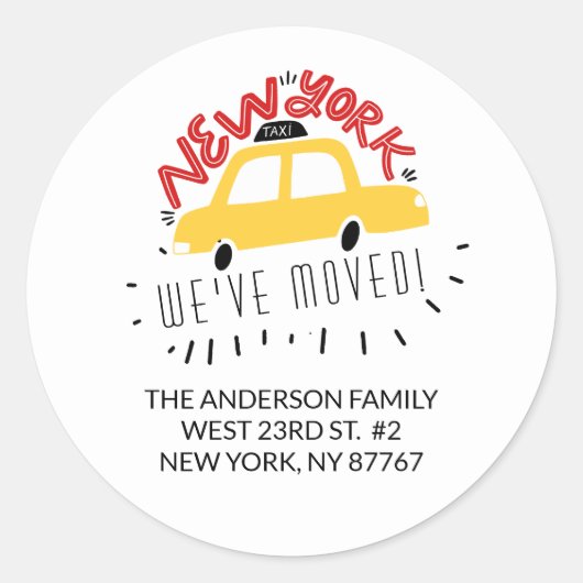 New York We hebben New Address Label Sticker verpl (Voorkant)