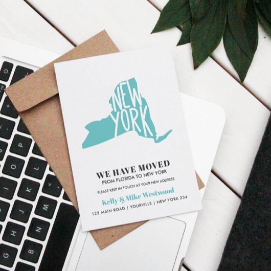 NEW YORK We hebben New address New Home verplaatst Briefkaart