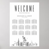 New York Wedding | 12 tabel Zitplaatskaart Poster (Voorkant)