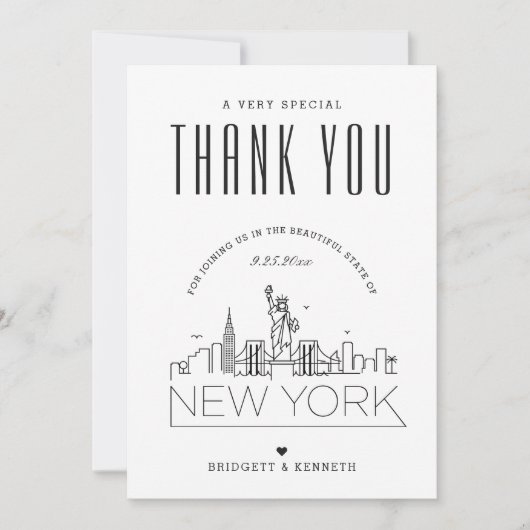 New York Wedding | Bedankt + fotokaart Kaart (Voorkant)