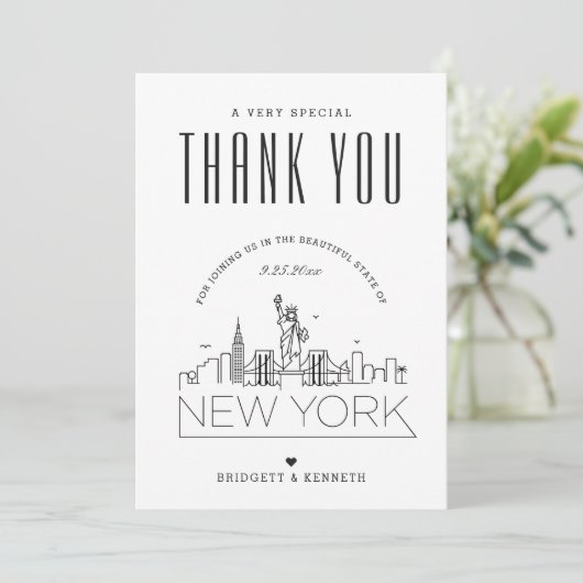 New York Wedding | Bedankt + fotokaart Kaart (Staand voorkant)