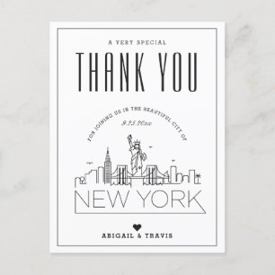 New York Wedding Bedankt voor de komst! Briefkaa Briefkaart