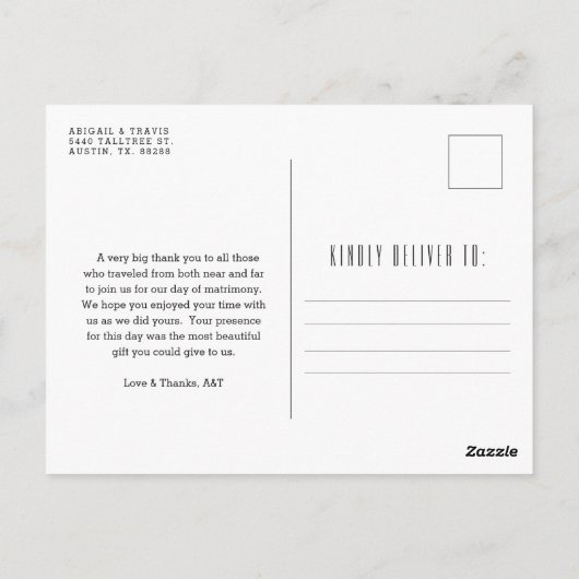 New York Wedding | Bedankt voor de komst! Briefkaa Briefkaart (Achterkant)