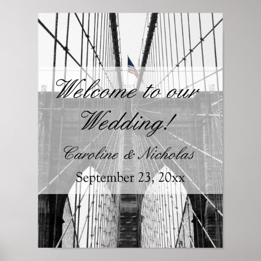 New York Wedding NYC Brooklyn Bridge Poster (Voorkant)