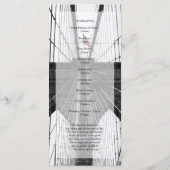 New York Wedding NYC Brooklyn Bridge Programmakaart (Achterkant)