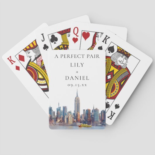 New York Wedding Perfect Pair Favor Pokerkaarten (Achterkant)