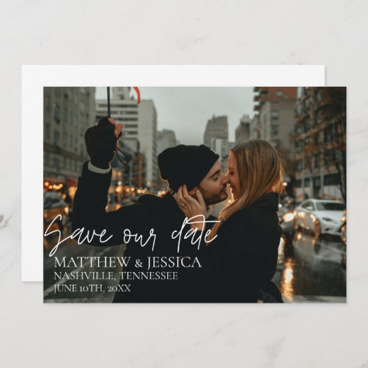 New York Wedding Photo Save the Date (Voorkant / Achterkant)