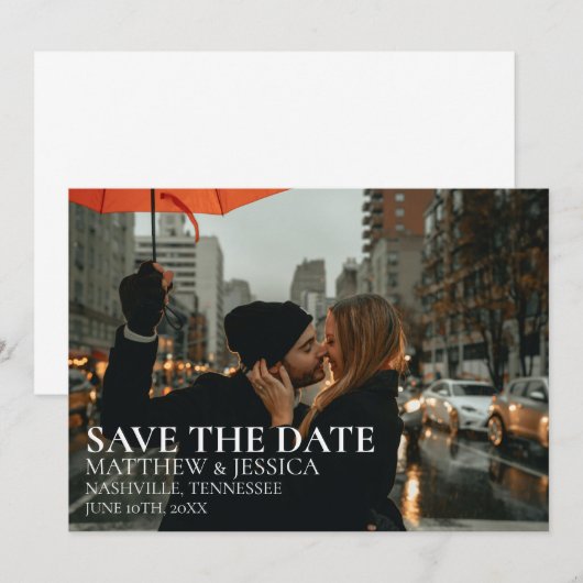 New York Wedding Photo Save the Date (Voorkant / Achterkant)