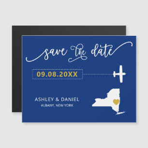 New York Wedding Save the Date Kaart, Map Magnetische Uitnodiging