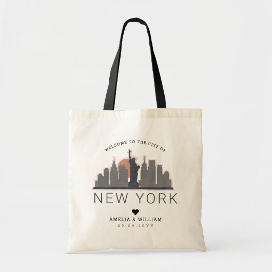 New York Wedding | Stijlvolle Skyline Tote Bag (Voorkant)