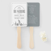 New York Wedding | Trouwprogramma Hand Fan Handwaaier (Voorkant en achterkant)