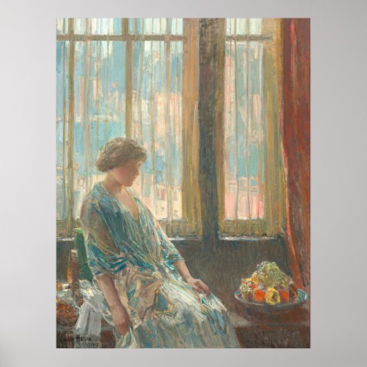 New York Window - Childe Hassam Fine Art Poster (Voorkant)