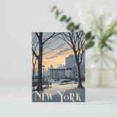 New York Winter Briefkaart (Staand voorkant)