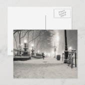 New York Winter - Snowy Night - Bryant Park Briefkaart (Voorkant / Achterkant)