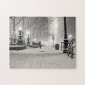 New York Winter - Snowy Night - Bryant Park Legpuzzel (Horizontaal)