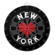 NEW YORK Witte tekst op zwarte houtskool rode hart
