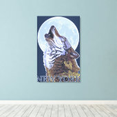New York Wolf Canvas Afdruk (Insitu (Houten vloer))