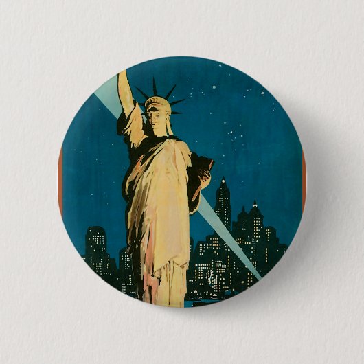 New York Wonder City of the World Ronde Button 5,7 Cm (Voorkant)