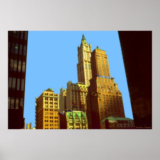 New York Woolworth Building - Digital Art Print (Voorkant)