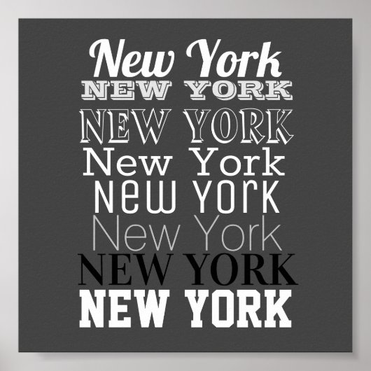 New York woord art typografie poster modern (Voorkant)