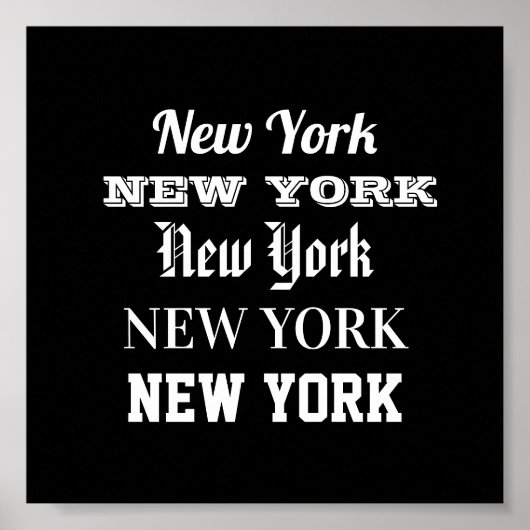 New York woord art typografie poster modern (Voorkant)