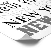New York woord art typografie poster modern (Hoek)