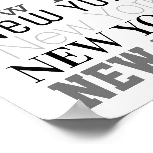 New York woord art typografie poster modern (Hoek)