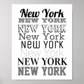 New York woord art typografie poster modern (Voorkant)