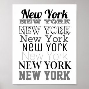 New York woord art typografie poster modern