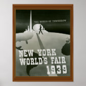 New York World's Fair 1939  Black White Poster (Voorkant)