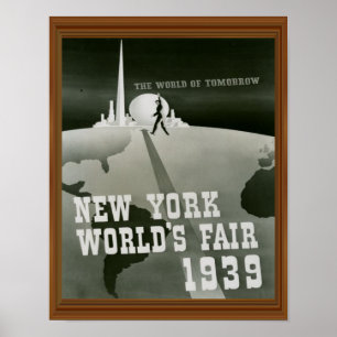 New York World's Fair 1939 Black White Poster