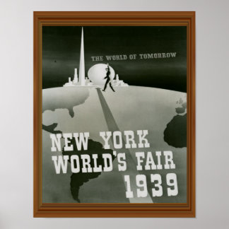 New York World's Fair 1939 Black White Poster