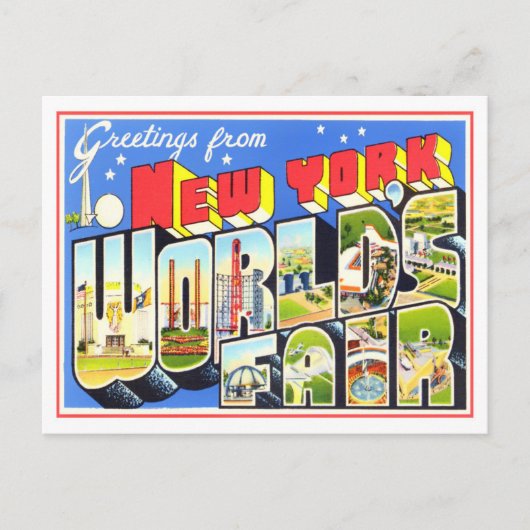 New York World's Fair Big Letters Briefkaart (Voorkant)