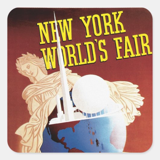 New York World's Fair (Wereldbol) Vierkante Sticker (Voorkant)