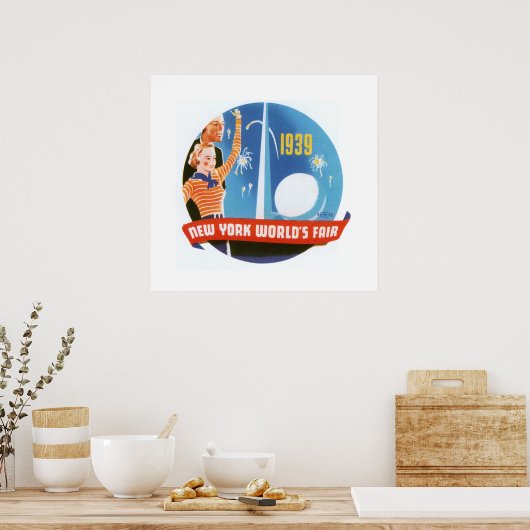 New York Worlds Fair (wit) Poster (Keuken)