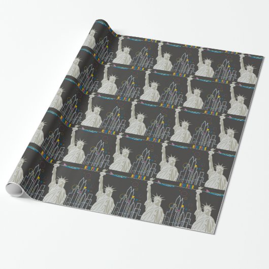 New York Wrapping Paper Cadeaupapier (Uitgerold)