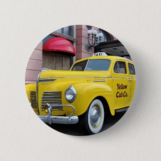 New York Yellow Cab Ronde Button 5,7 Cm (Voorkant)