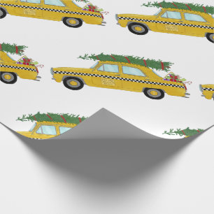 New York Yellow Cab Taxi-kerstboom Cadeaupapier