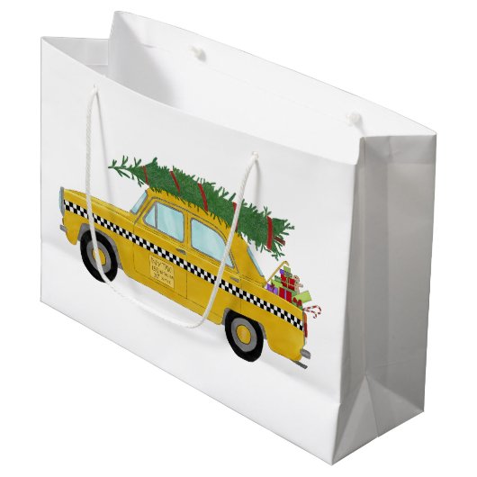 New York Yellow Cab Taxi-kerstboom Groot Cadeauzakje (Voorkant Gekanteld)