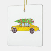 New York Yellow Cab Taxi kerstboom Keramisch Ornament (Links)