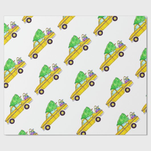 New York Yellow Cab Taxi-kerstcadeaus Cadeaupapier (Vlak)